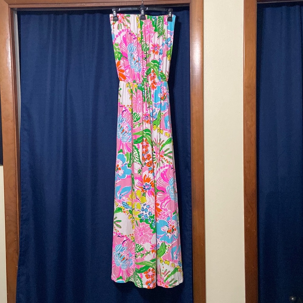 Lilly Pulitzer Nosey Posey strapless maxi dress
